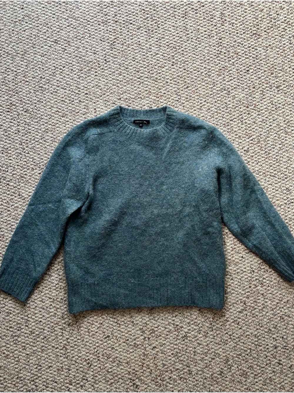 soeur Women's Crewneck Sweater (Envie Pullover) in Teal Blue-Green